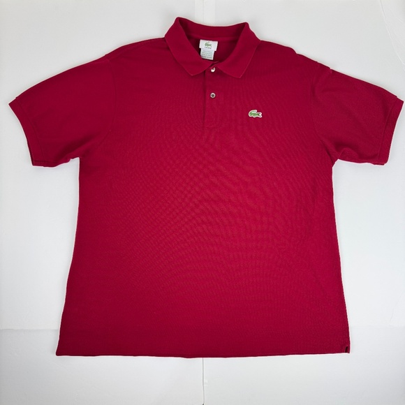 Men's Lacoste Short Sleeves Polo Shirt Size 6 Burgundy - Picture 1 of 8